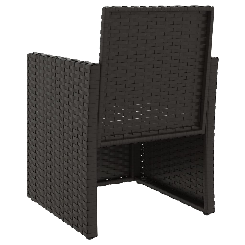 vidaXL Sodo krėslas su pagalvėle, juodos spalvos, poliratanas