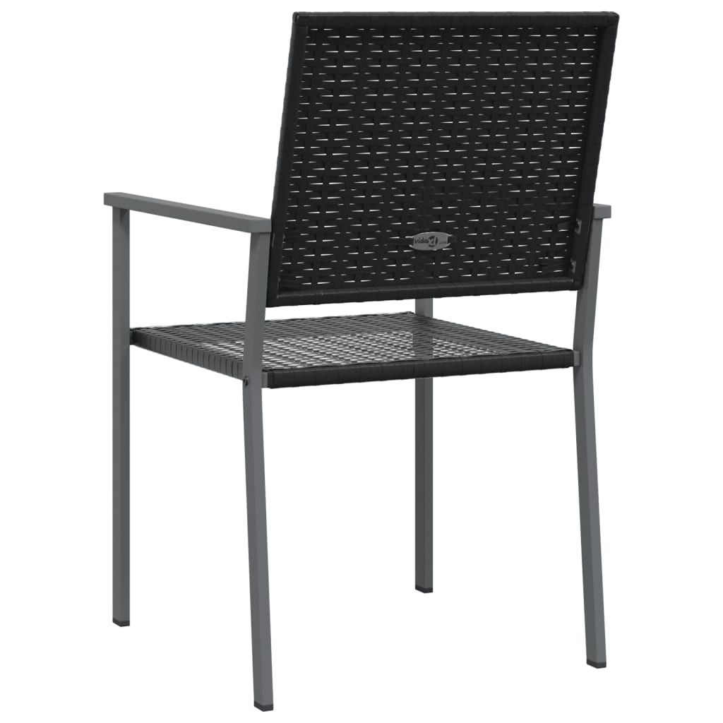 vidaXL Sodo kėdės, 4vnt., juodos spalvos, 54x62,5x89cm, poliratanas