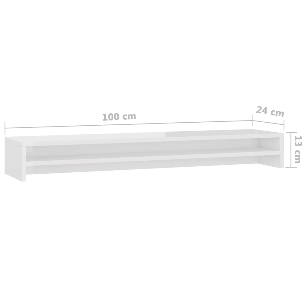 vidaXL Monitoriaus stovas, baltas, 100x24x13 cm, apdirbta mediena