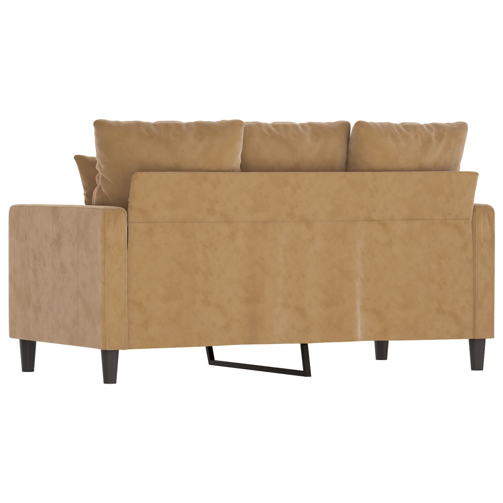 vidaXL Dvivietė sofa, rudos spalvos, 120cm, aksomas