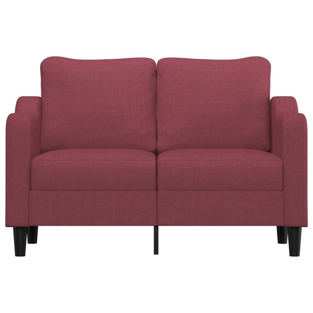 vidaXL Dvivietė sofa, raudonojo vyno spalvos, 120cm, audinys