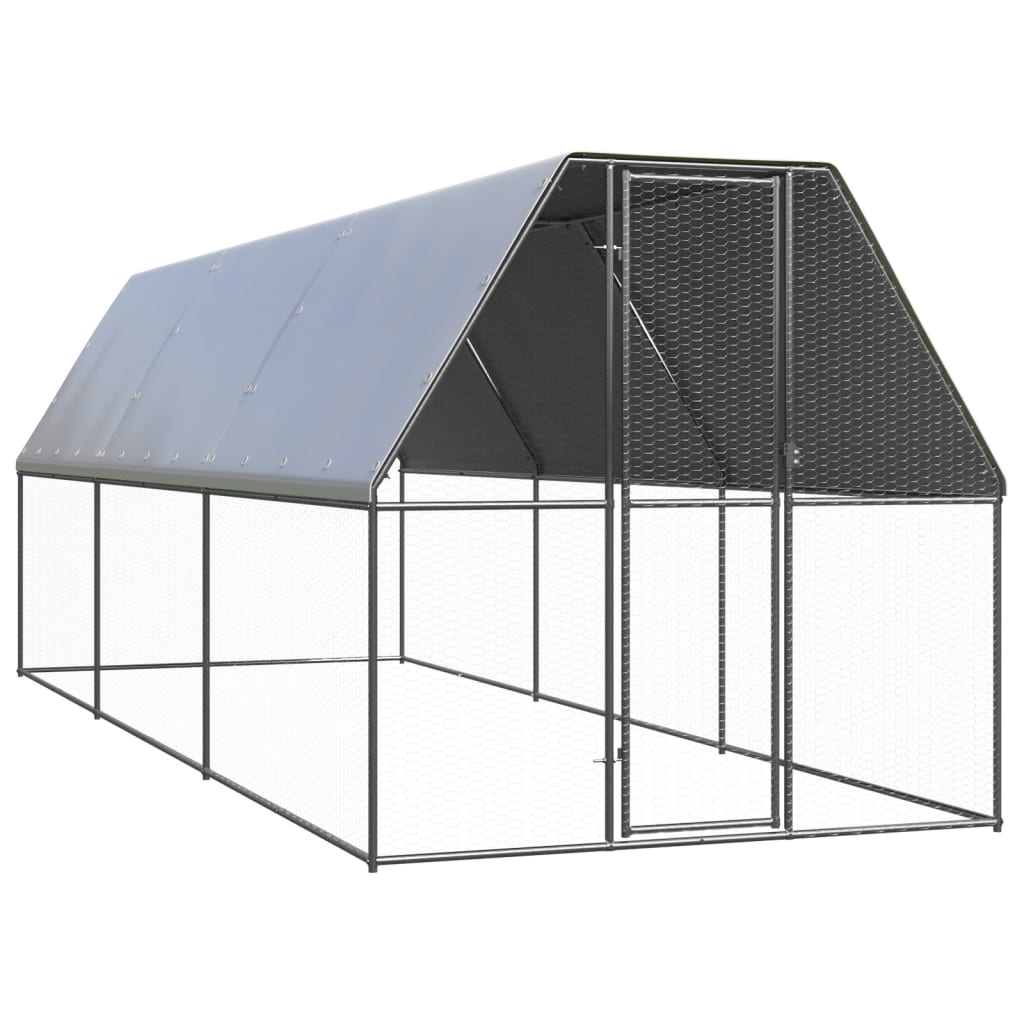 vidaXL Lauko narvas viščiukams, 2x6x2m, galvanizuotas plienas