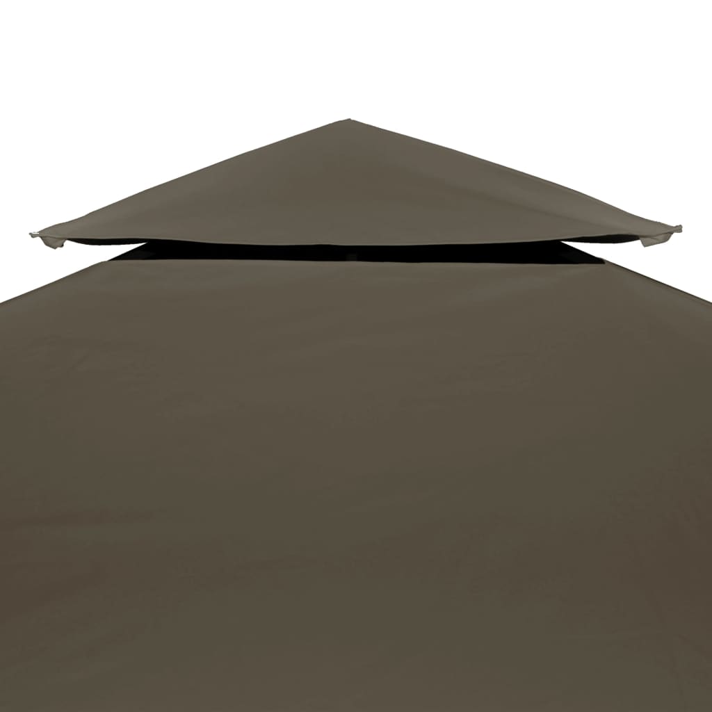 vidaXL Viršutinis pavėsinės uždangalas, 2 aukštų, taupe, 310g/m², 3x3m