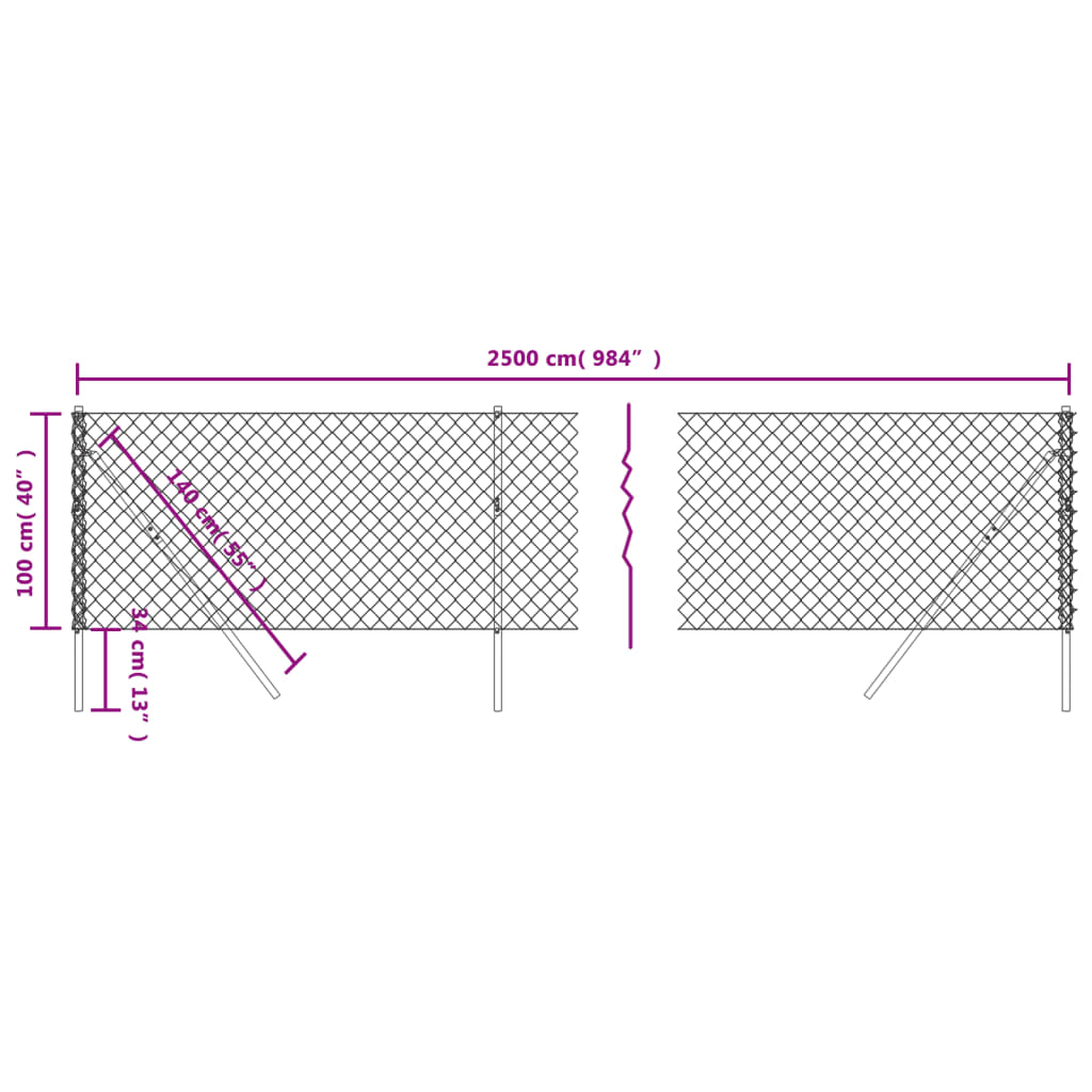 vidaXL Tinklinė tvora, žalios spalvos, 1x25m