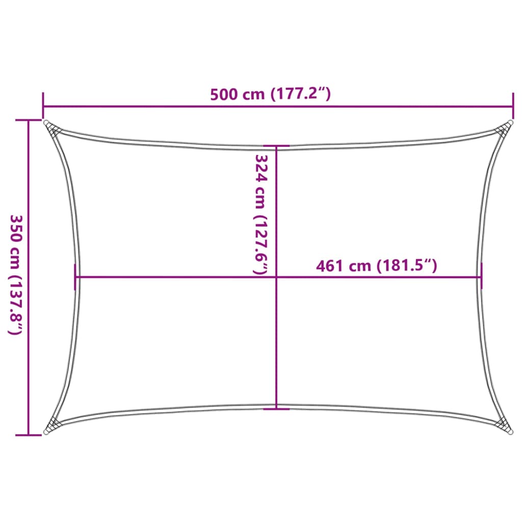 vidaXL Burė nuo saulės, smėlio, 5x3,5m, 100% oksfordo poliesteris