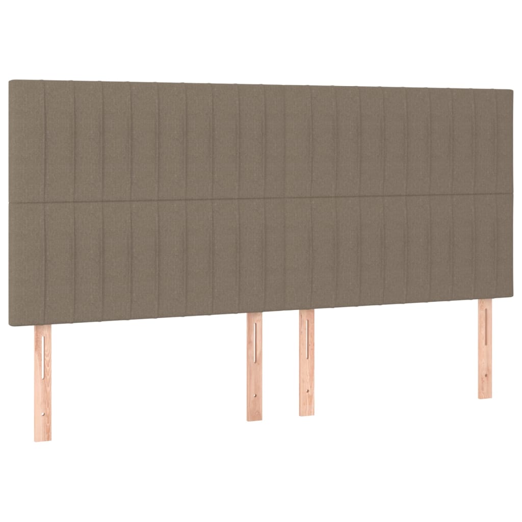 vidaXL Galvūgalis su LED, taupe spalvos, 200x5x118/128cm, audinys