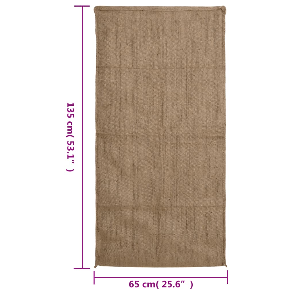 vidaXL Džiuto maišai, 10vnt., 65x135cm, 100% džiutas, 340 g/m²