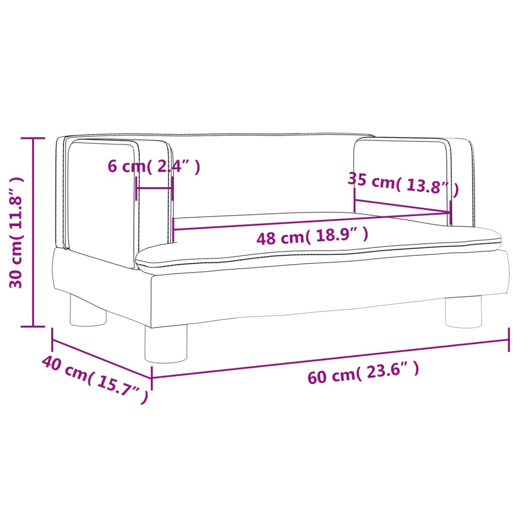 vidaXL Vaikiška sofa, kreminės spalvos, 60x40x30cm, dirbtinė oda