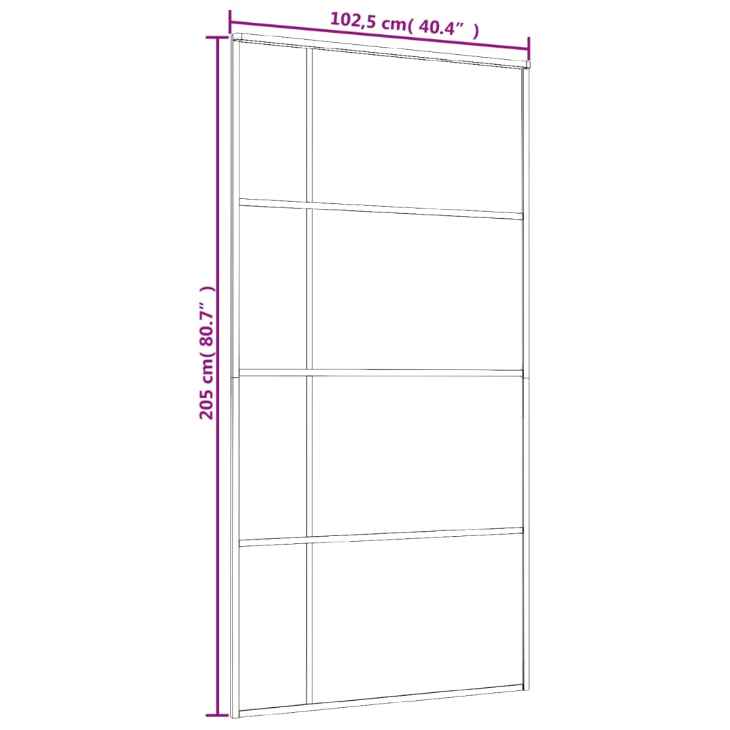 vidaXL Stumdomos durys, baltos, 102,5x205cm, ESG stiklas ir aliuminis