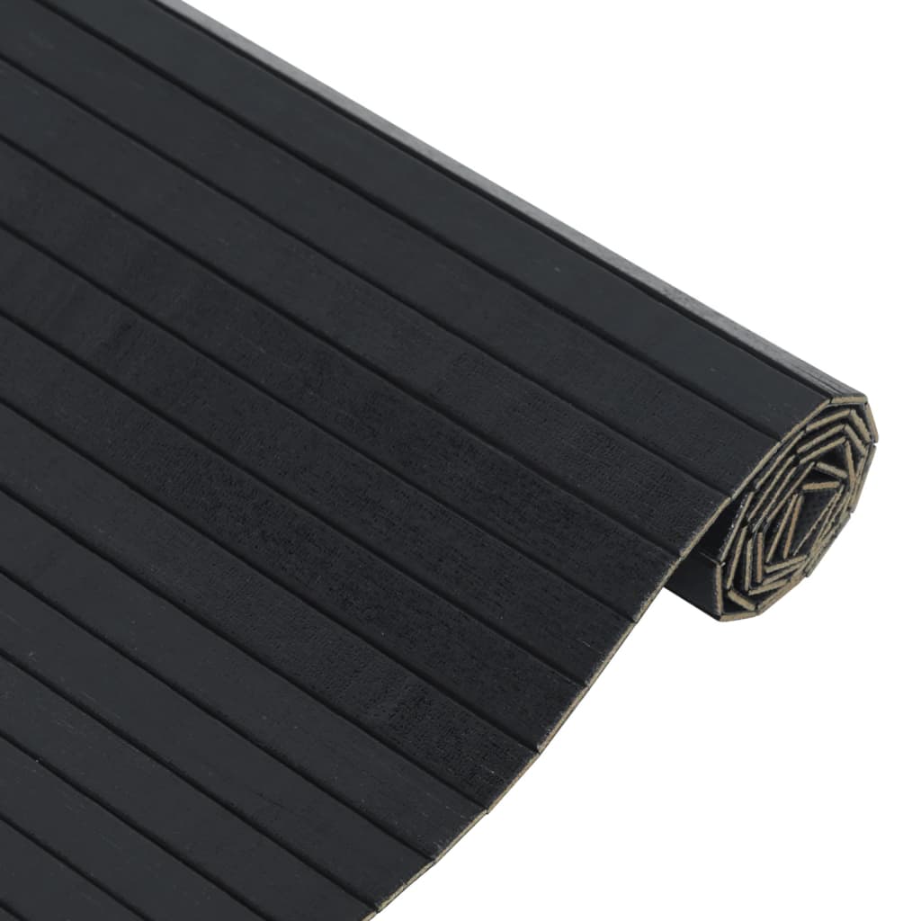 vidaXL Kilimas, juodos spalvos, 60x500cm, bambukas, stačiakampis