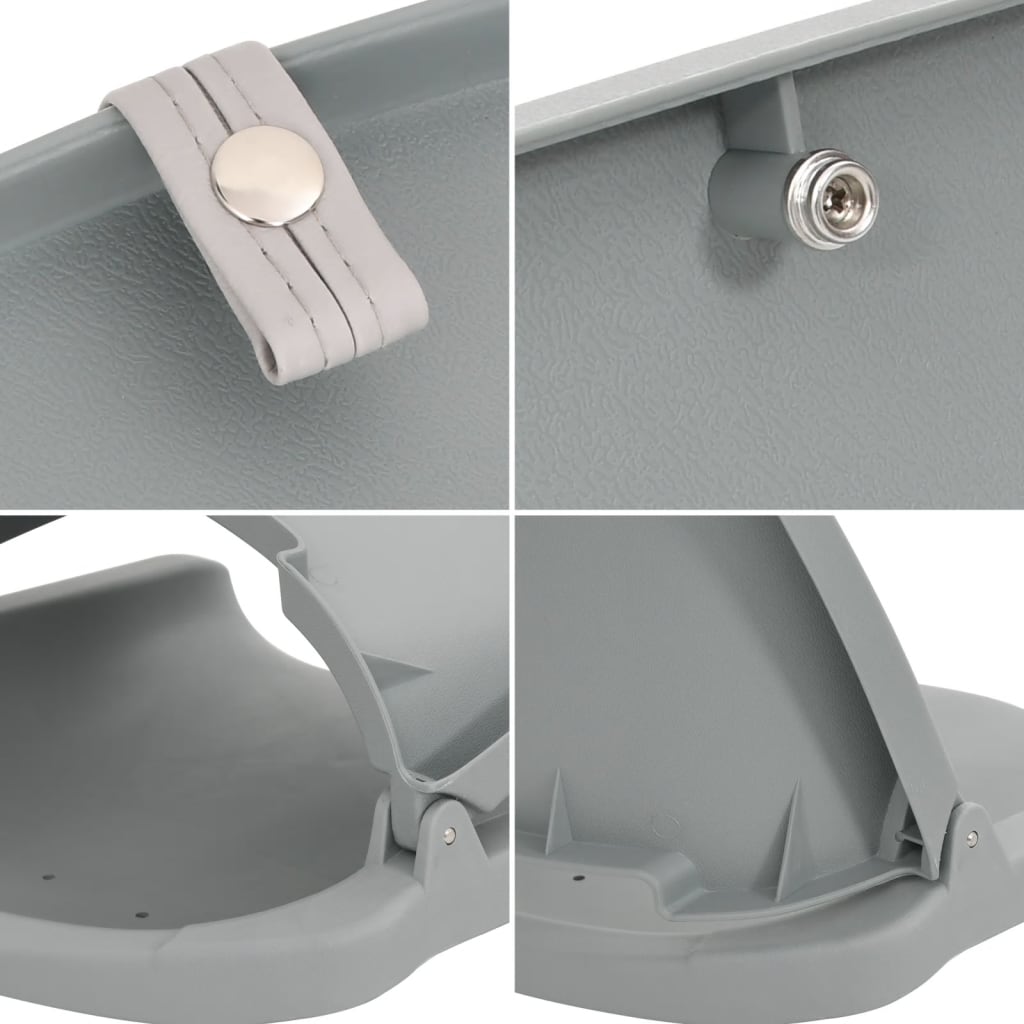 vidaXL Sulankstomos valties sėdynės rinkinys, 4 dalių, pilkos spalvos