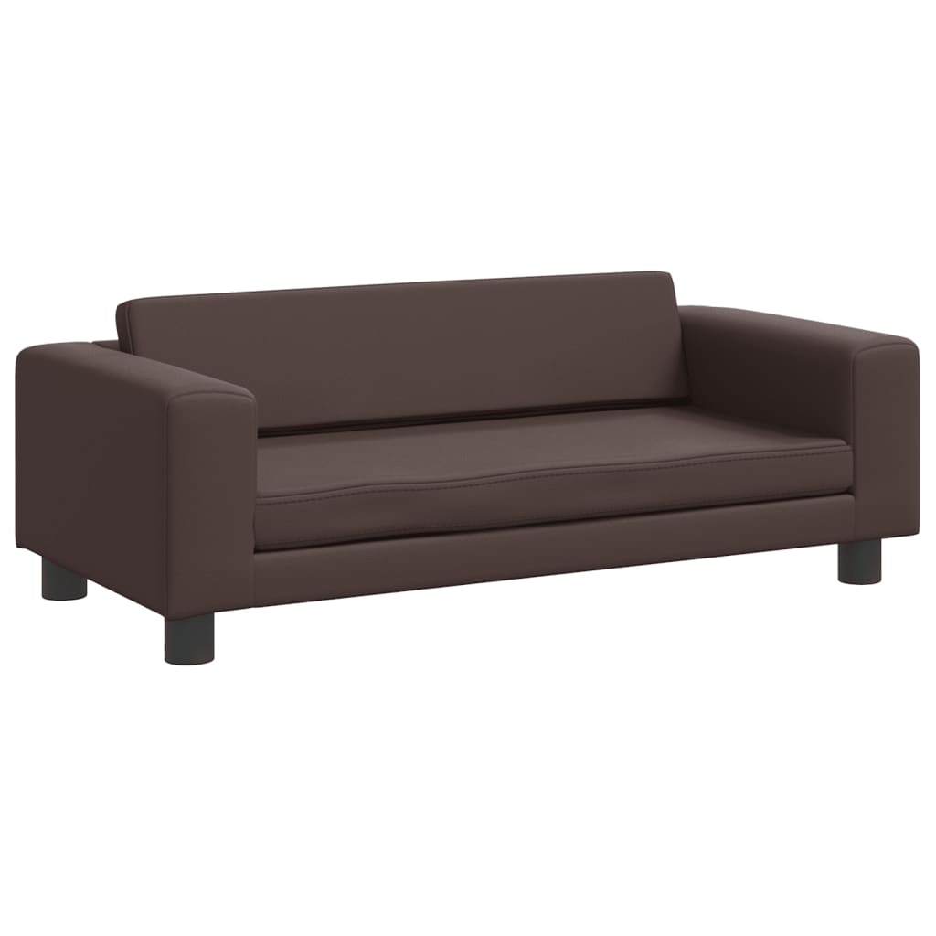 vidaXL Vaikiška sofa su pakoja, ruda, 100x50x30cm, dirbtinė oda