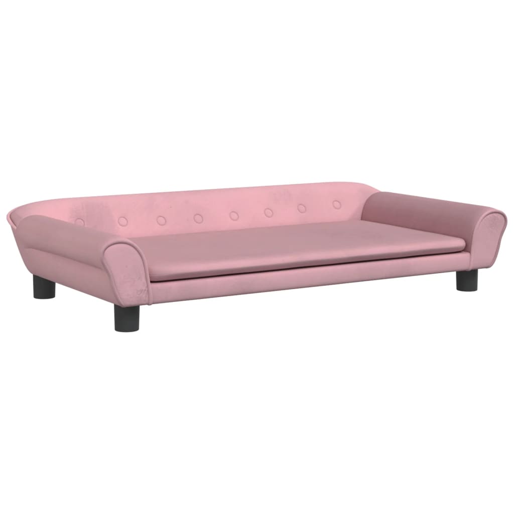 vidaXL Vaikiška sofa, rožinės spalvos, 100x50x26cm, aksomas