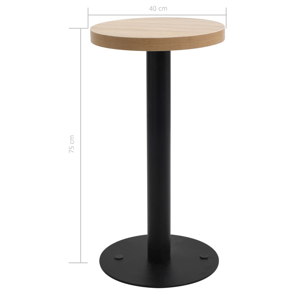 vidaXL Bistro staliukas, šviesiai rudos spalvos, 40cm, MDF