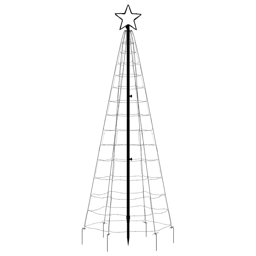 vidaXL Šviečianti Kalėdų eglutė, 180cm, 220 šiltų LED, kūgio formos