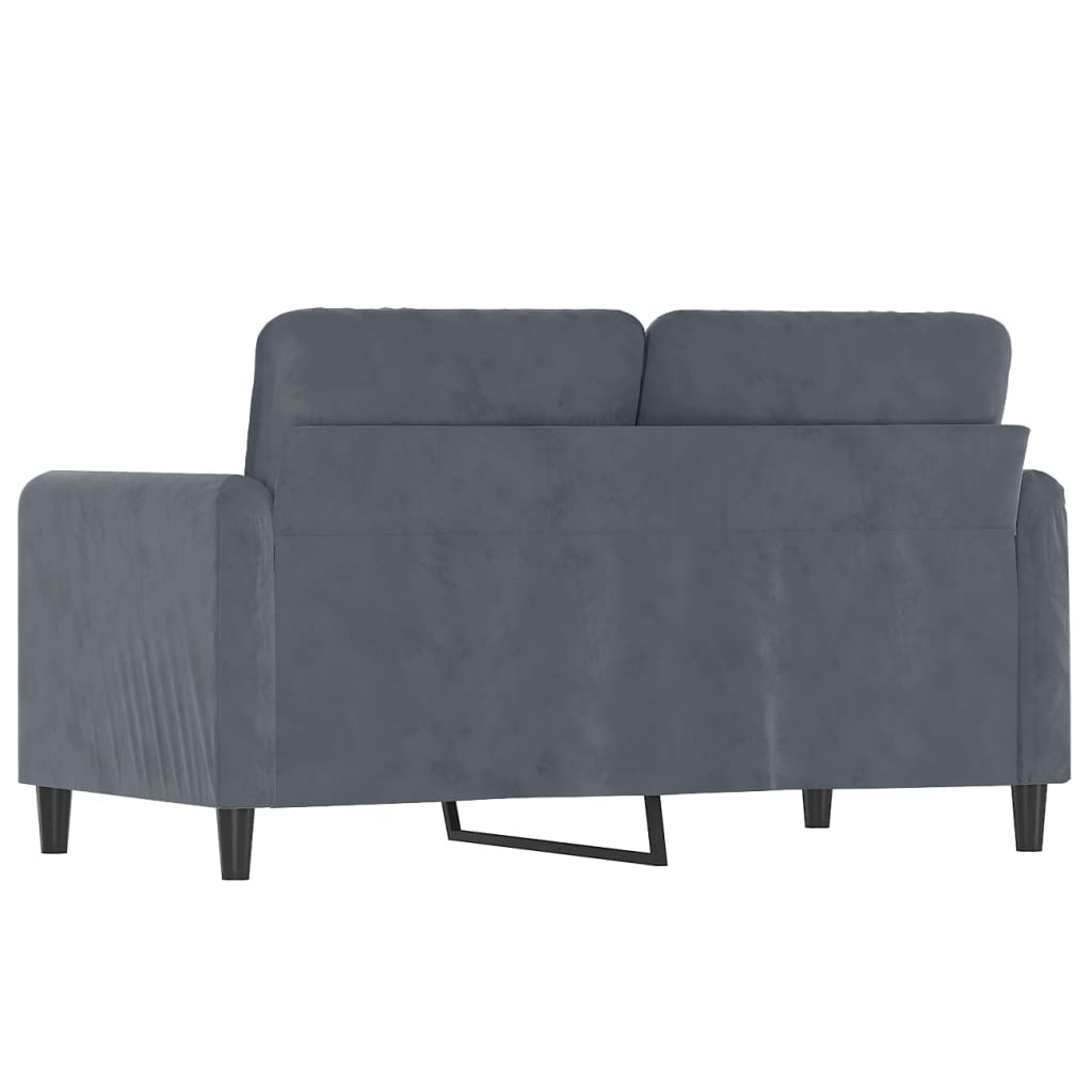 vidaXL Dvivietė sofa, tamsiai pilkos spalvos, 120cm, aksomas