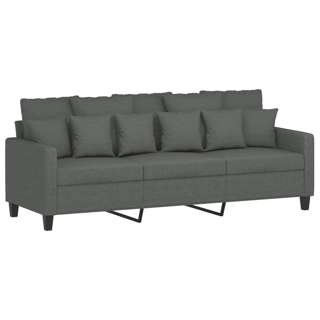 vidaXL Trivietė sofa, tamsiai pilkos spalvos, 180cm, audinys