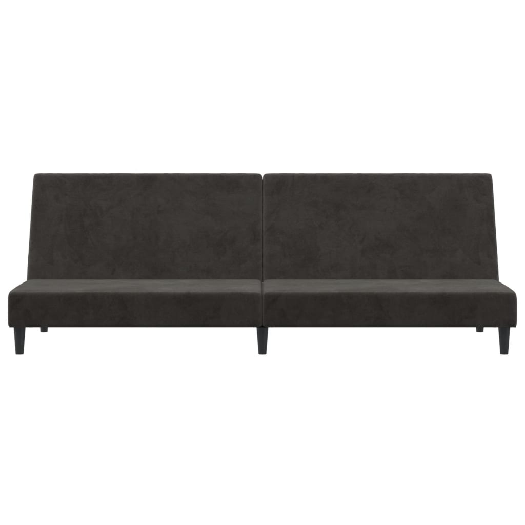 vidaXL Dvivietė sofa-lova, tamsiai pilkos spalvos, aksomas