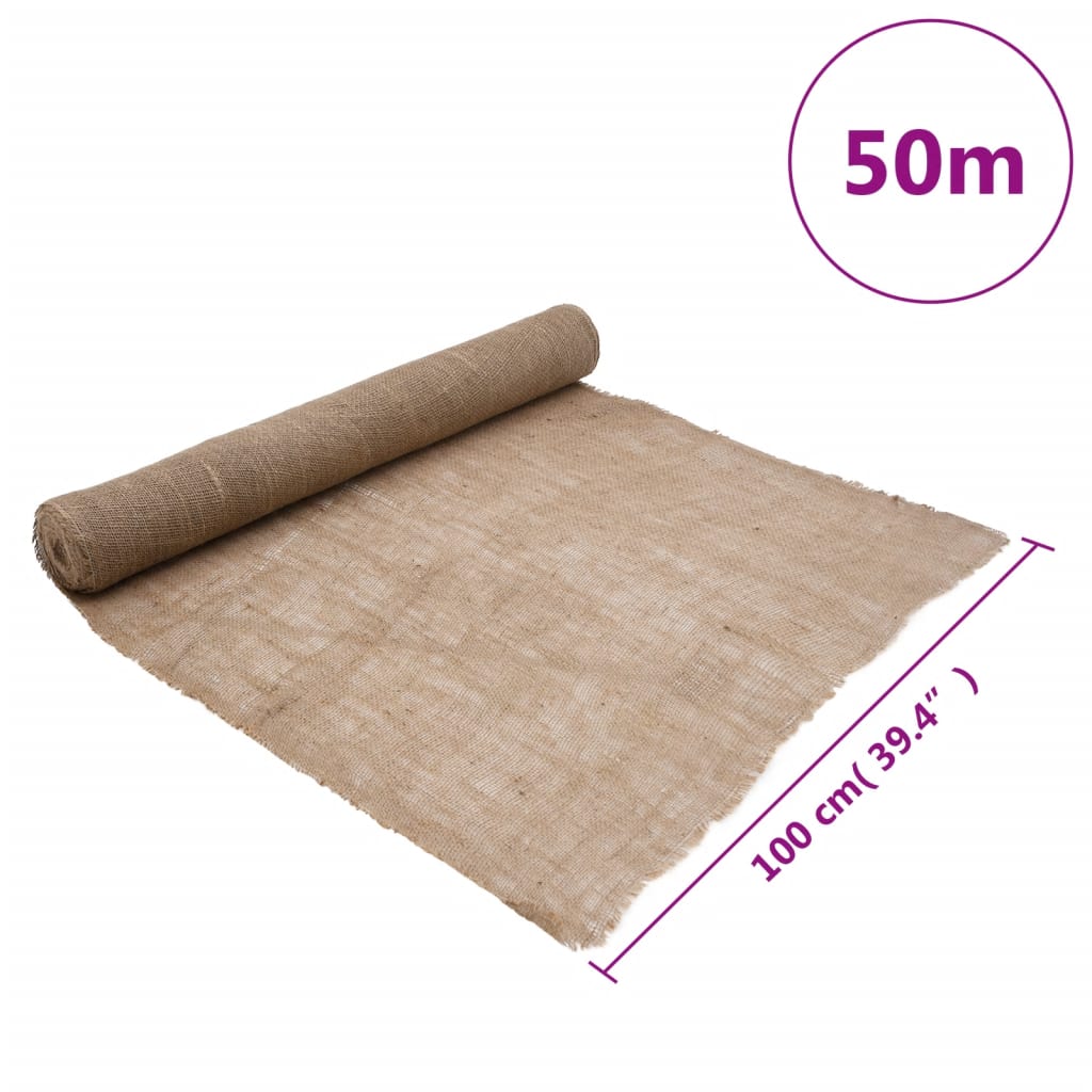 vidaXL Džiuto ritinys, 1x50m, 100% džiutas, 200 g/m²