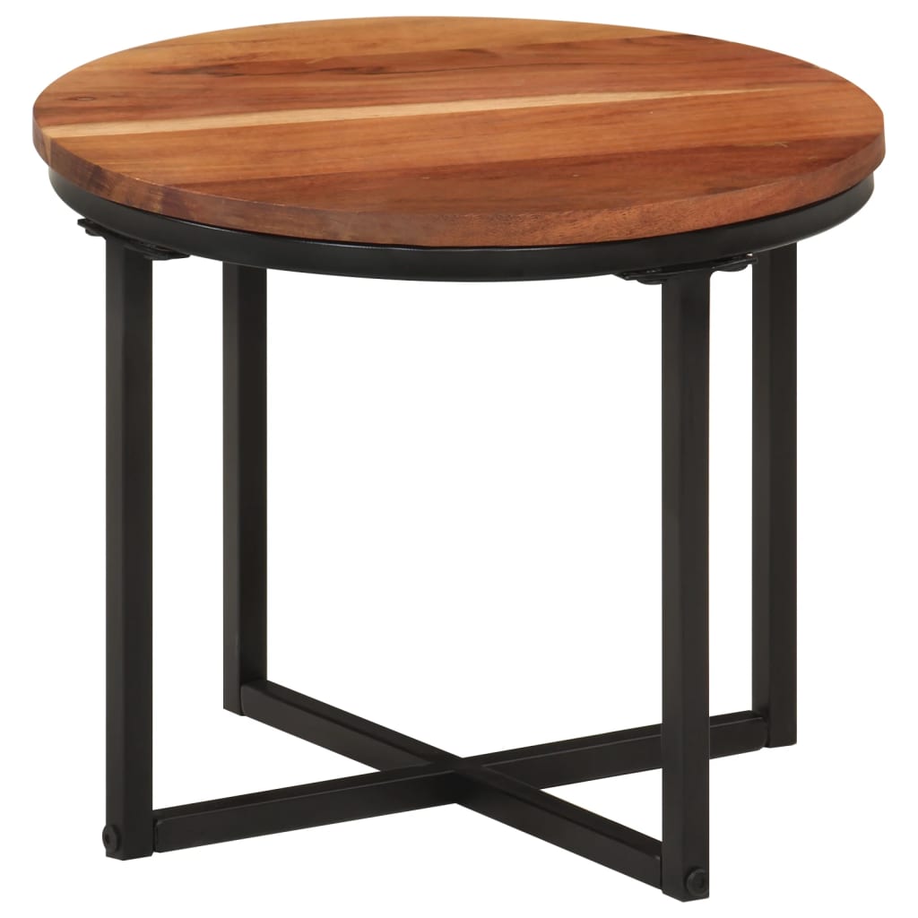 vidaXL Kavos staliukas, 35x35x30cm, akacijos medienos masyvas/geležis