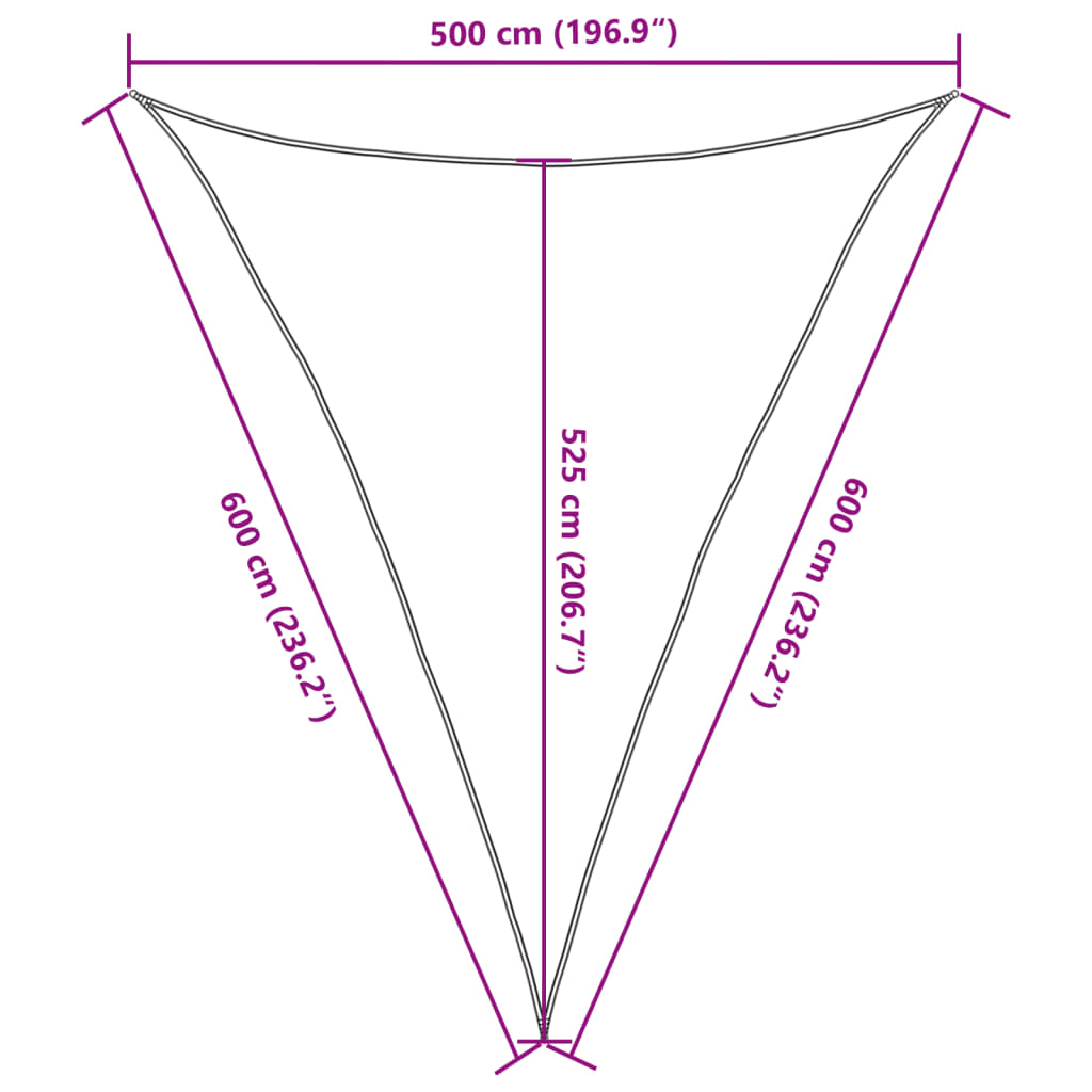 vidaXL Burė nuo saulės, pilka, 5x6x6m, 100% oksfordo poliesteris