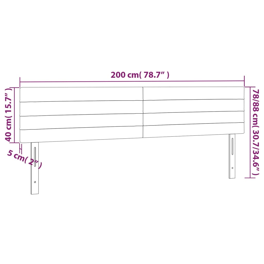 vidaXL Galvūgalis su LED, taupe spalvos, 200x5x78/88cm, audinys