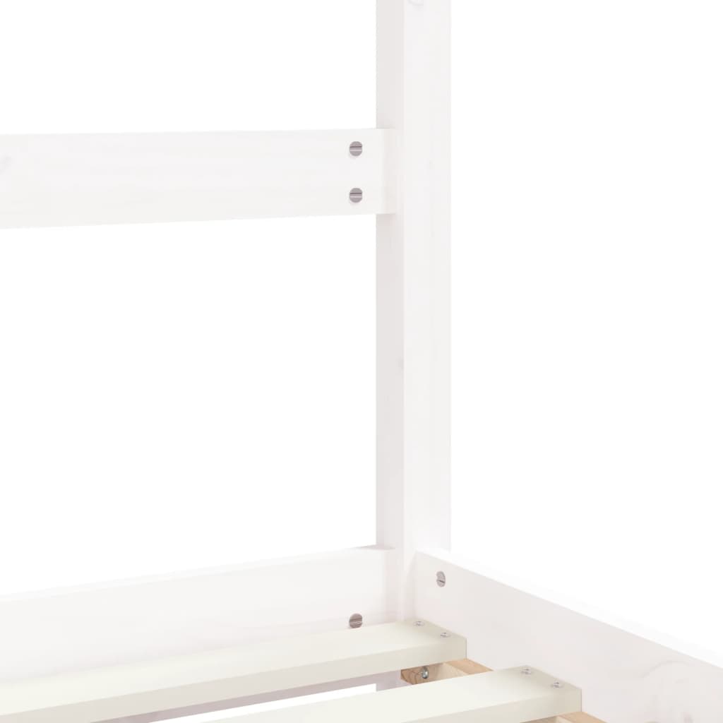 vidaXL Vaikiškos lovos rėmas, baltas, 2x(80x160)cm, pušies masyvas