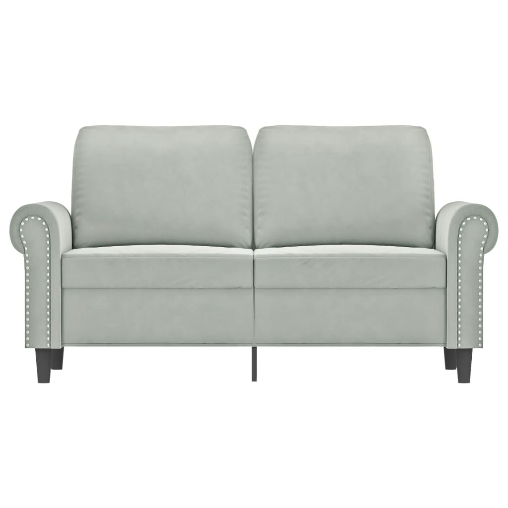 vidaXL Dvivietė sofa, šviesiai pilkos spalvos, 120cm, aksomas