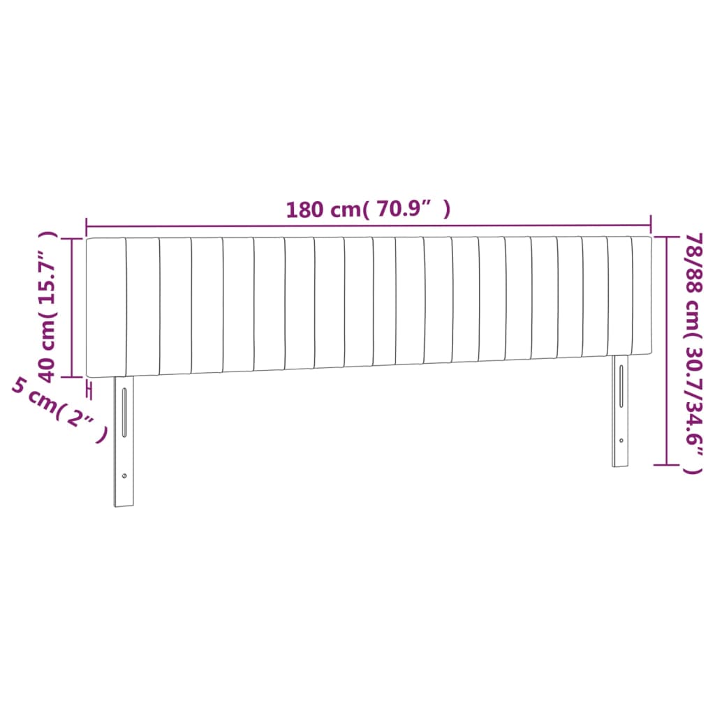 vidaXL Galvūgalis su LED, tamsiai žalias, 180x5x78/88cm, aksomas