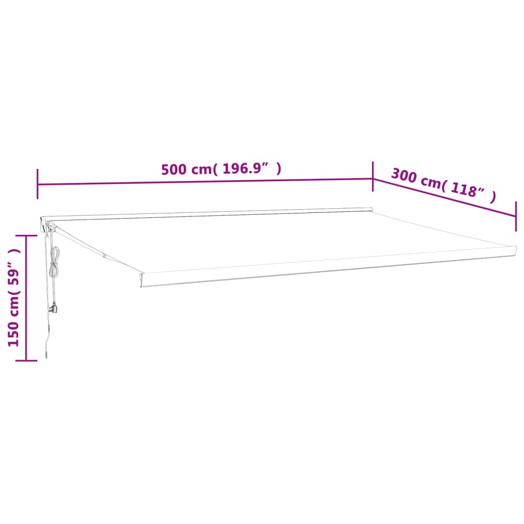 vidaXL Ištraukiama markizė, mėlyna/balta, 5x3m, audinys ir aliuminis