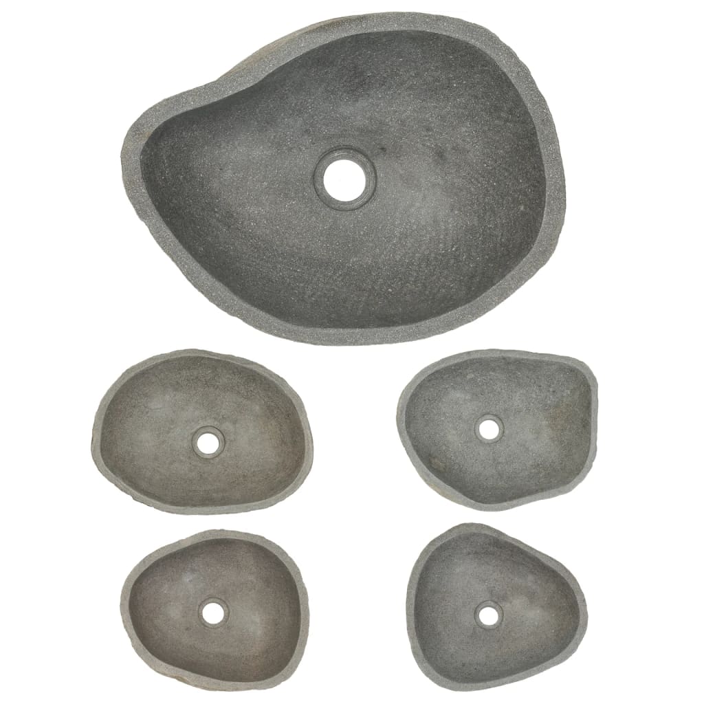 vidaXL Praustuvas, (37-46)x(29-36)cm, upės akmuo, ovalo formos
