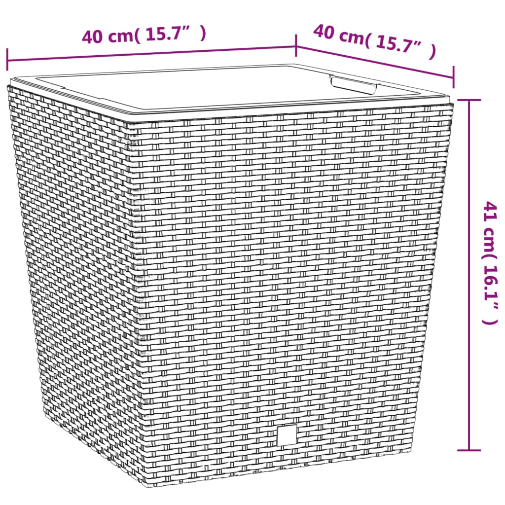 vidaXL Lovelis su išimamu įdėklu, antracito, 37/64l, PP ratanas