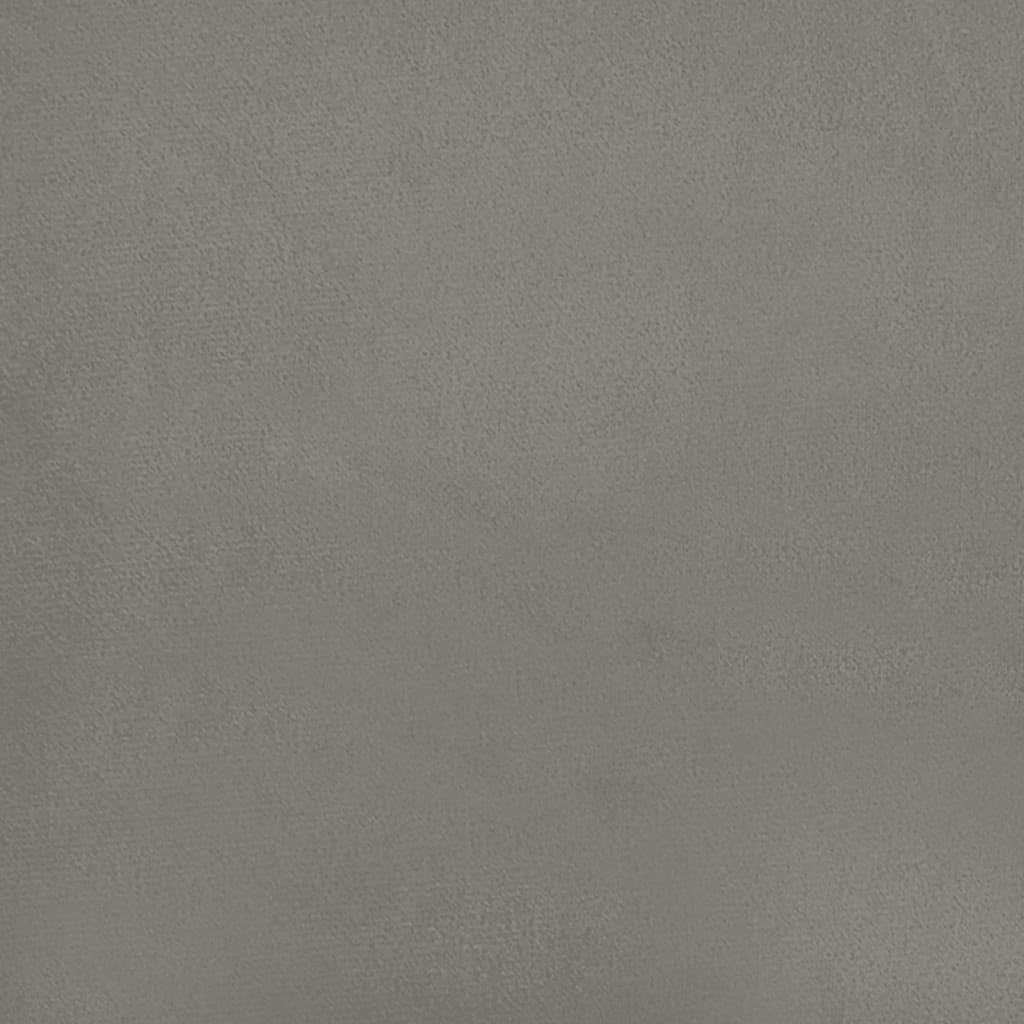 vidaXL Lova su spyruoklėmis ir čiužiniu, pilka, 120x190cm, aksomas