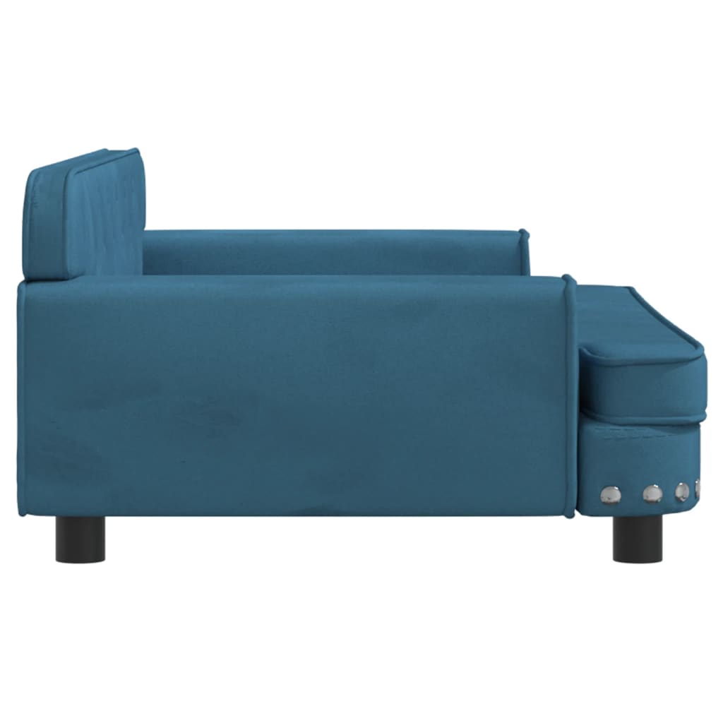 vidaXL Vaikiška sofa, mėlynos spalvos, 90x53x30cm, aksomas