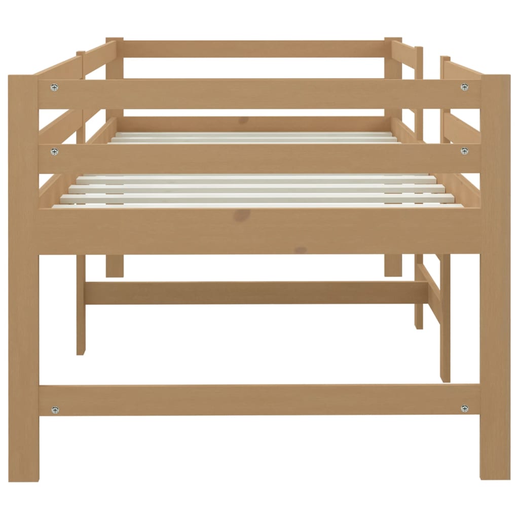 vidaXL Vidutinio aukščio lova, medaus ruda, 90x200cm, pušies masyvas