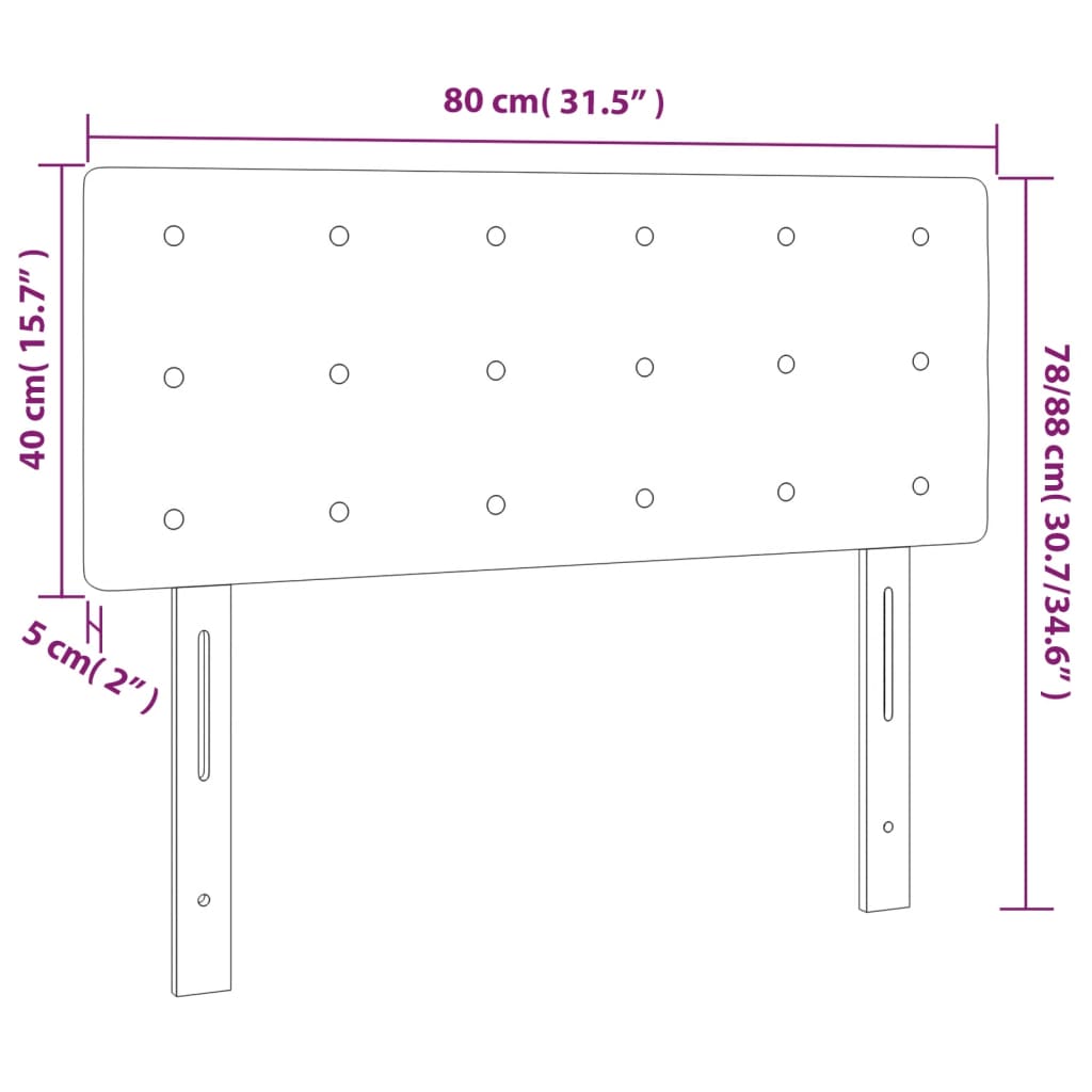 vidaXL Galvūgalis su LED, šviesiai pilkas, 80x5x78/88cm, aksomas