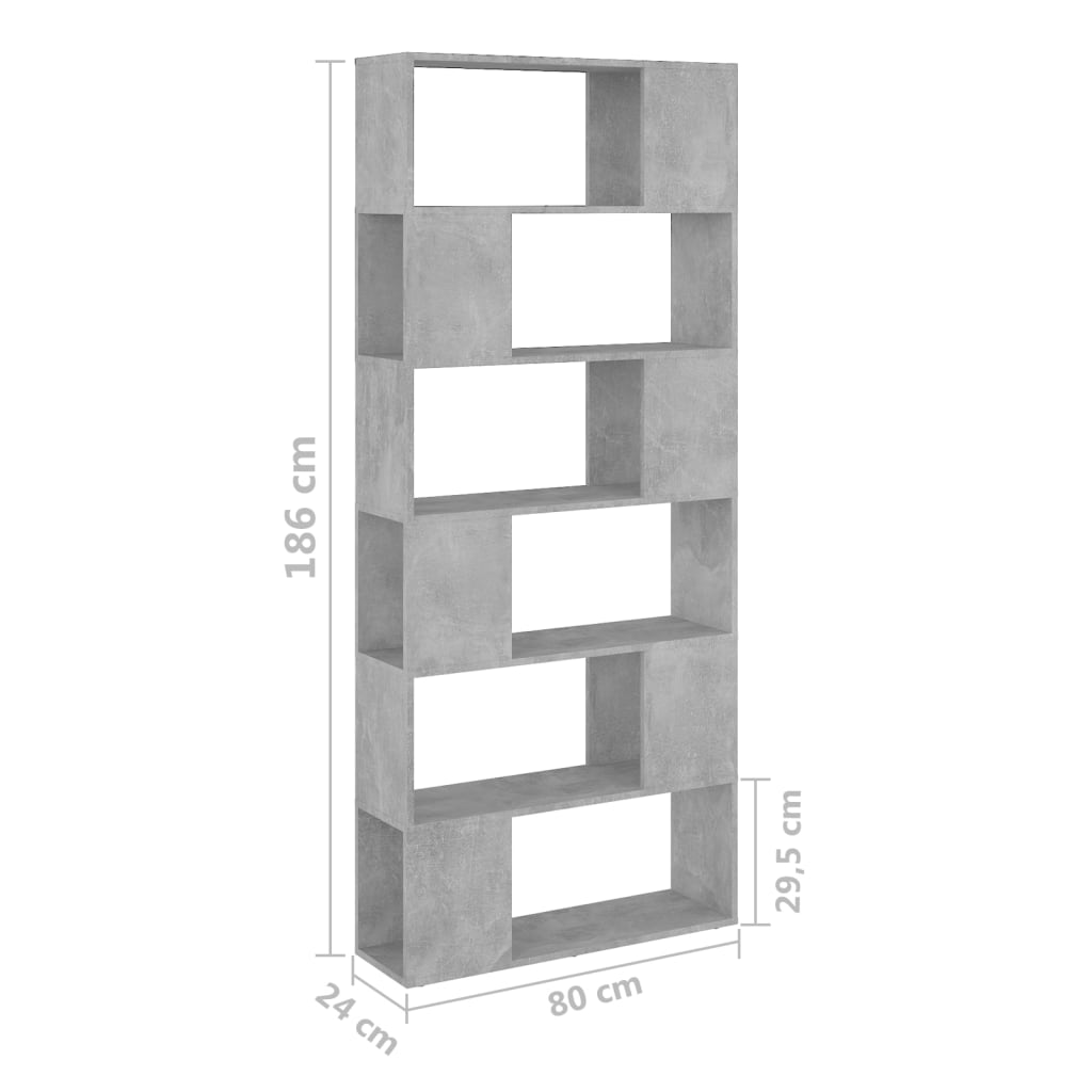 vidaXL Spintelė/kambario pertvara, betono, 80x24x186cm, mediena