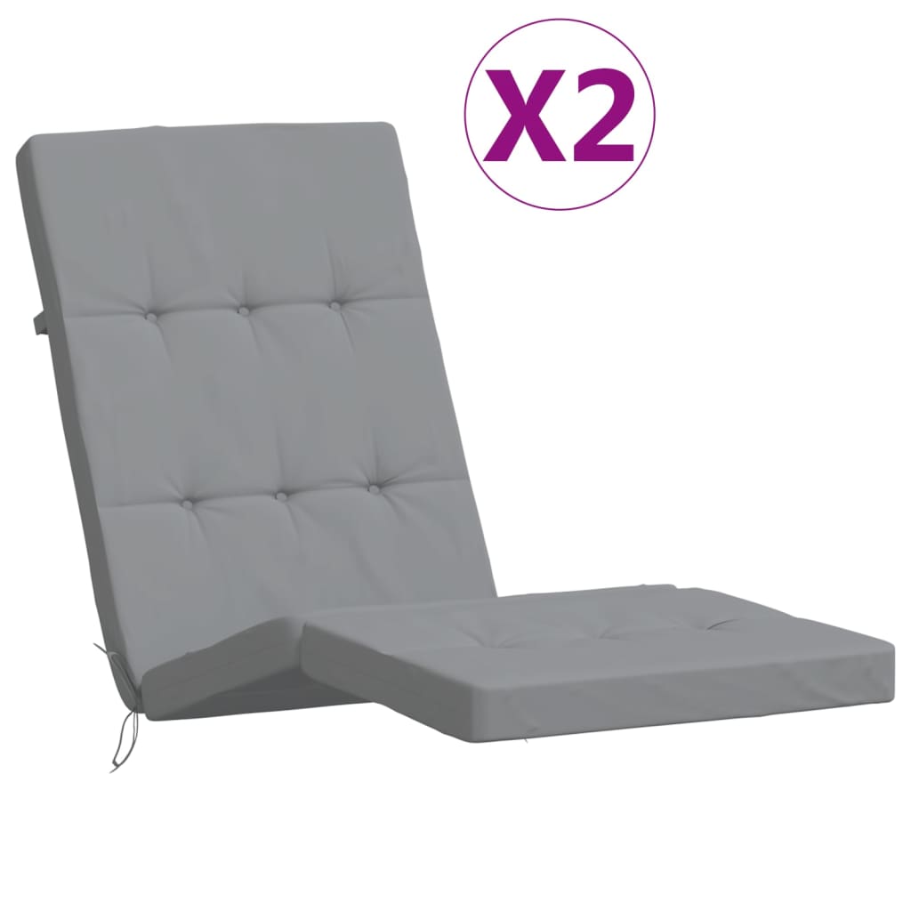 vidaXL Terasos kėdės pagalvėlės, 2vnt., pilkos, oksfordo audinys