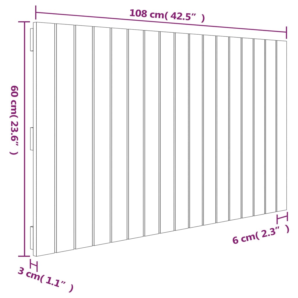 vidaXL Sieninis galvūgalis, medaus rudas, 108x3x60cm, pušies masyvas