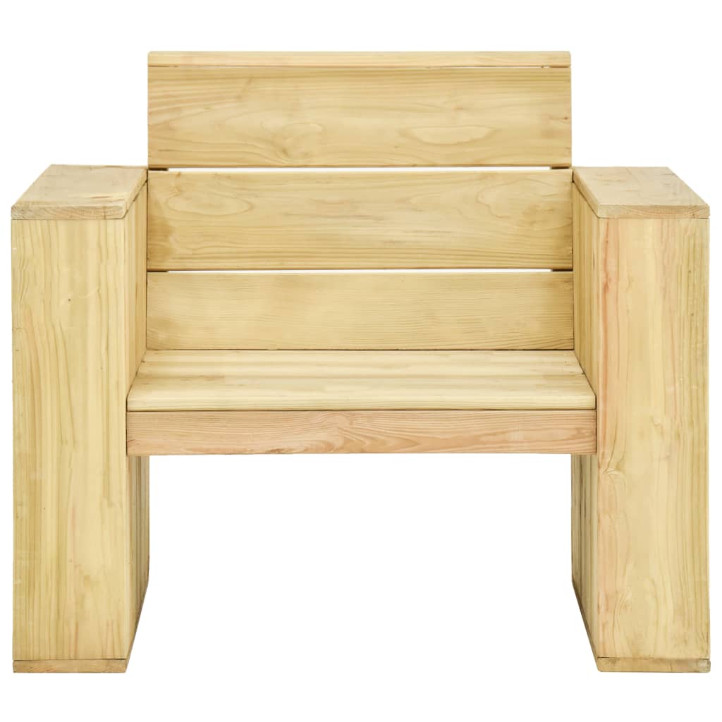 vidaXL Sodo kėdė su kreminėmis pagalvėmis, impregnuota pušies mediena