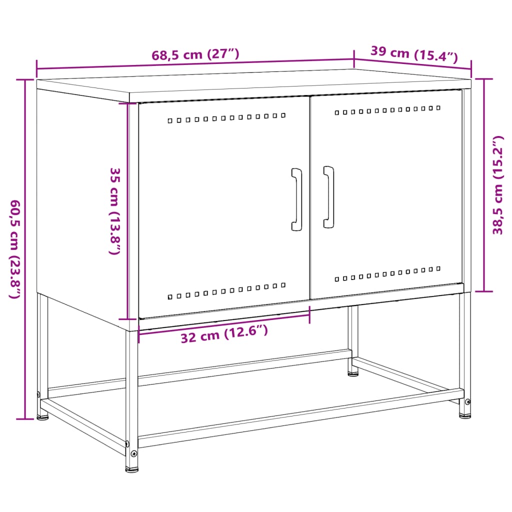 vidaXL Televizoriaus spintelė, rožinė, 68,5x39x60,5cm, plienas