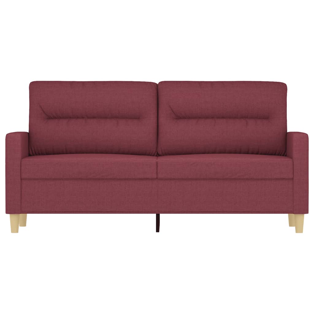 vidaXL Dvivietė sofa, raudonojo vyno spalvos, 140cm, audinys