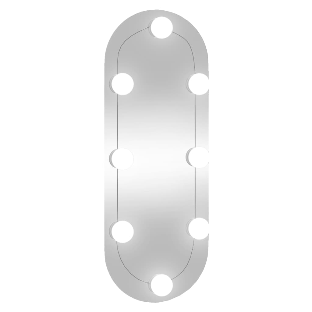 vidaXL Sieninis veidrodis su LED lemputėmis, 20x50cm, stiklas