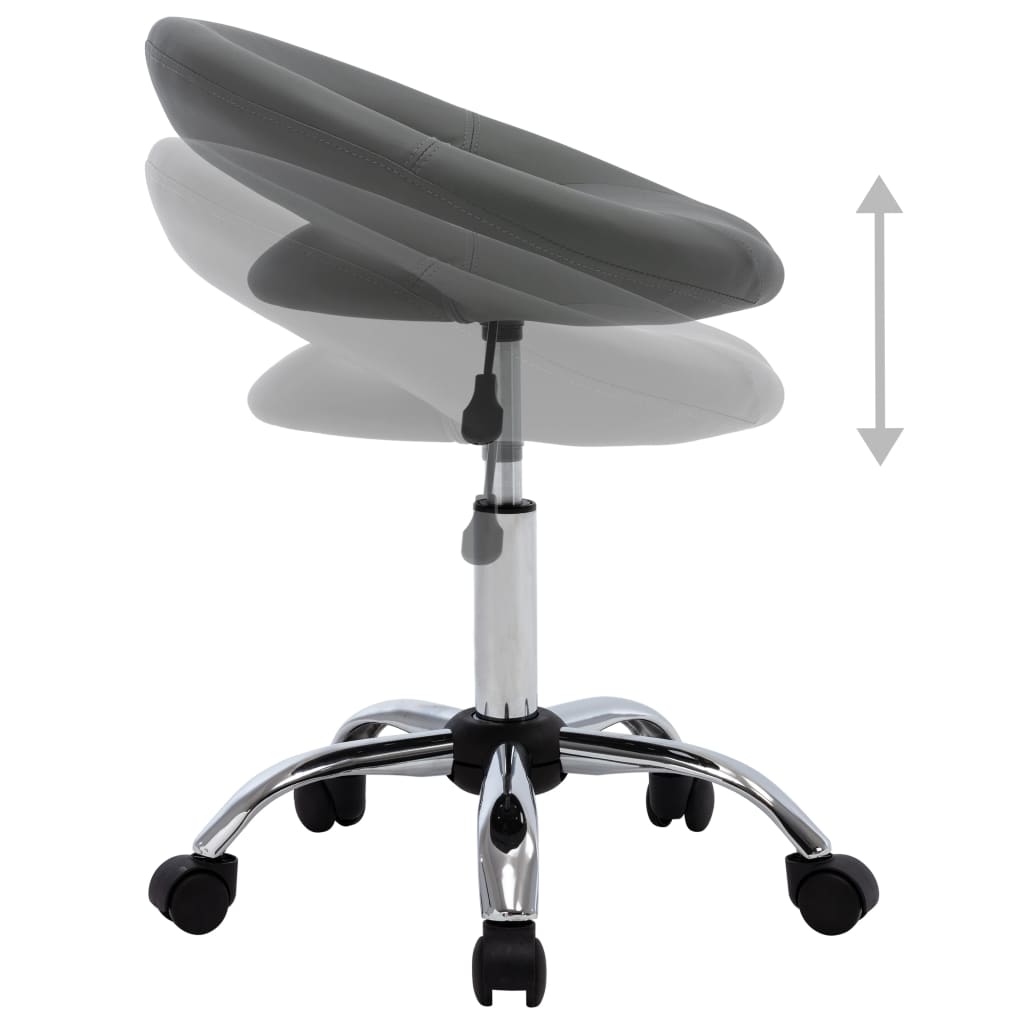 vidaXL Pasukama valgomojo kėdė, pilkos spalvos, dirbtinė oda (323668)