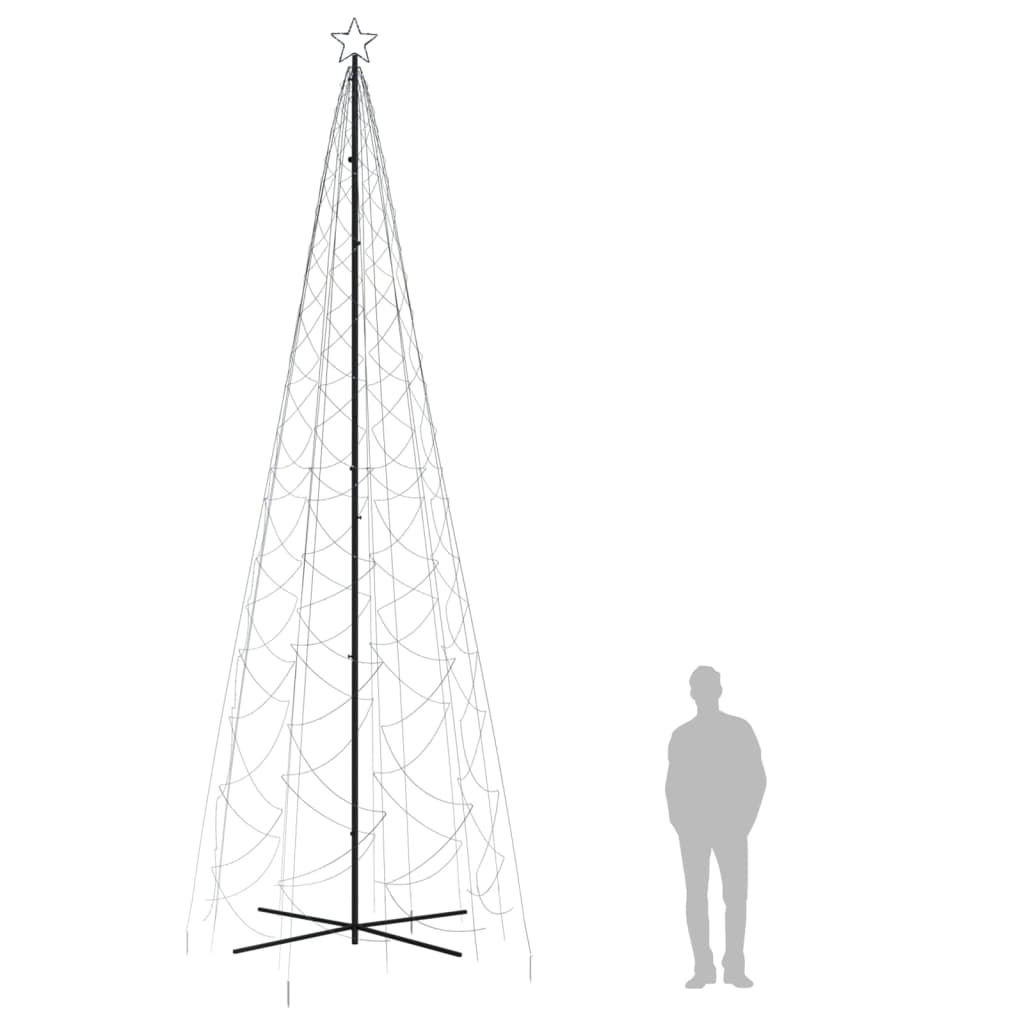 vidaXL Kalėdų eglutė, 160x500cm, kūgio formos, 1400 šaltų baltų LED