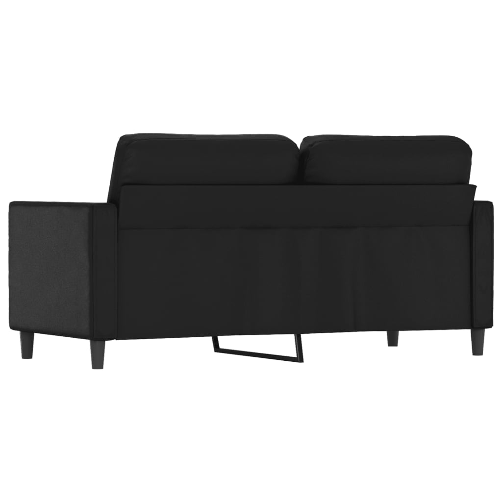 vidaXL Dvivietė sofa, juodos spalvos, 140cm, dirbtinė oda