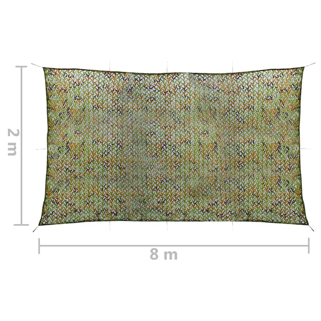 vidaXL Kamufliažinis tinklas su laikymo krepšiu, žalios spalvos, 2x8m
