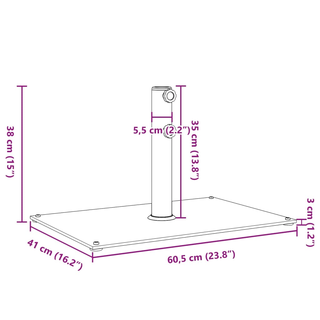 vidaXL Skėčio nuo saulės pagrindas 32/38/48mm skersmens stulpams, 15kg