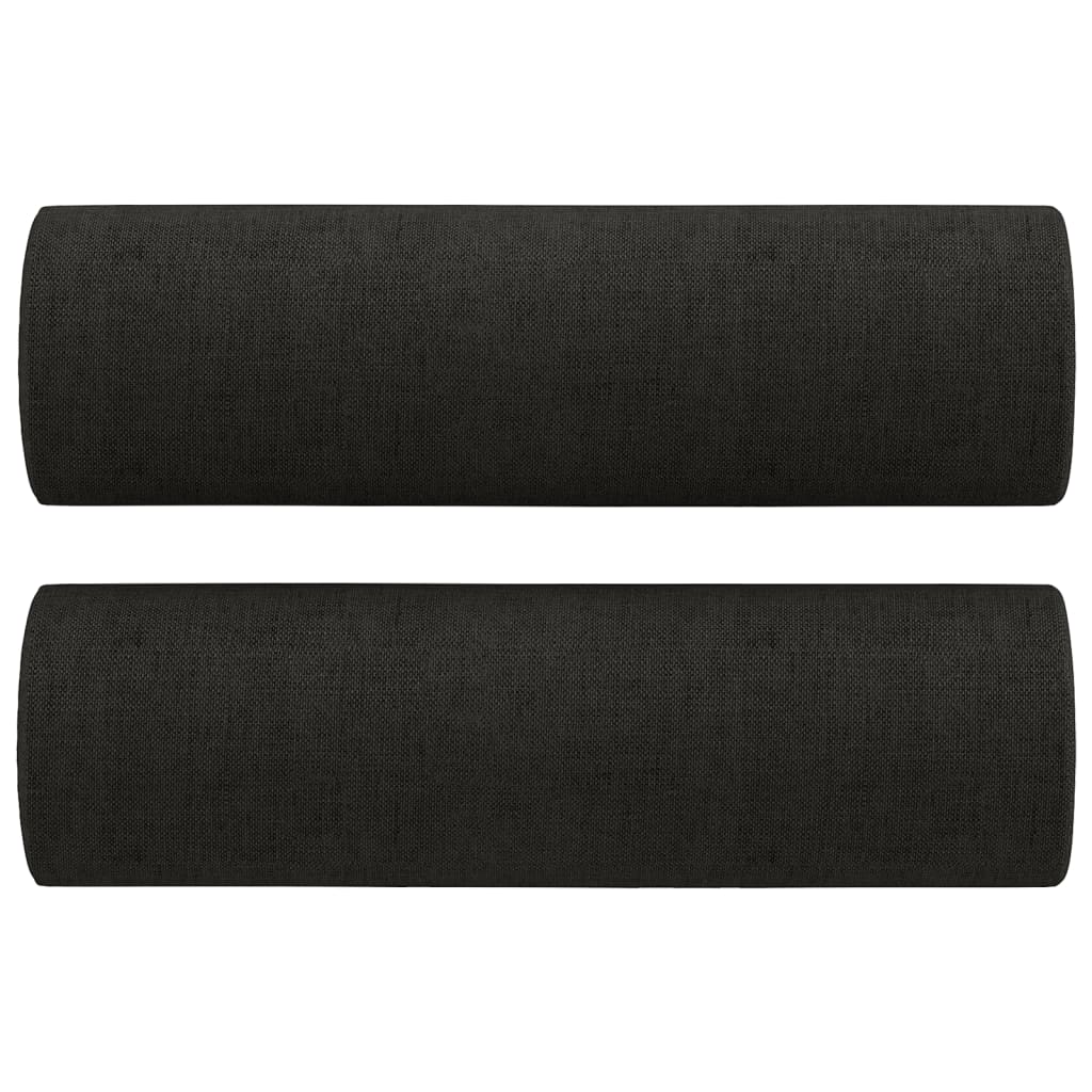 vidaXL Trivietė sofa su pagalvėlėmis, juodos spalvos, 180cm, audinys