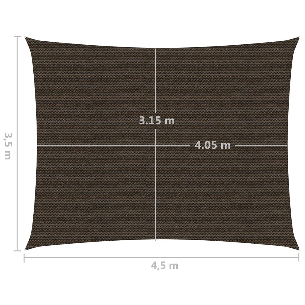 vidaXL Uždanga nuo saulės, rudos spalvos, 3,5x4,5m, HDPE, 160g/m²